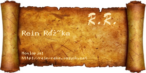 Rein Réka névjegykártya